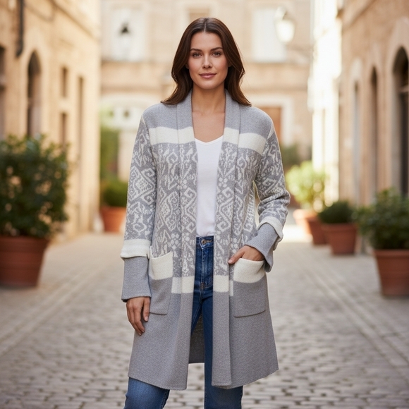 Lemon Sweaters - Anthropologie Lemon Intarsia Heavyweight Open Front Cardigan